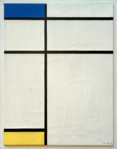 Compositie (B) in Blauw, Geel en Wit door Piet Mondrian